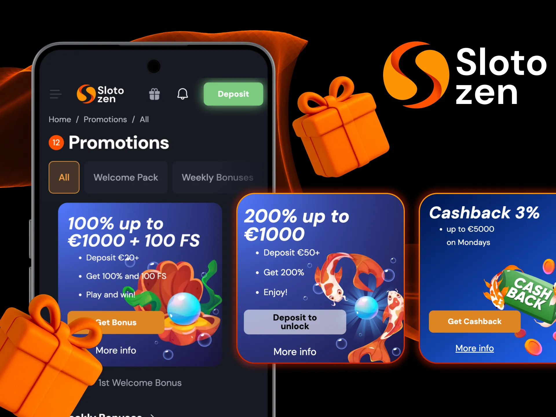 Grab exclusive bonuses in the Slotozen Casino app.