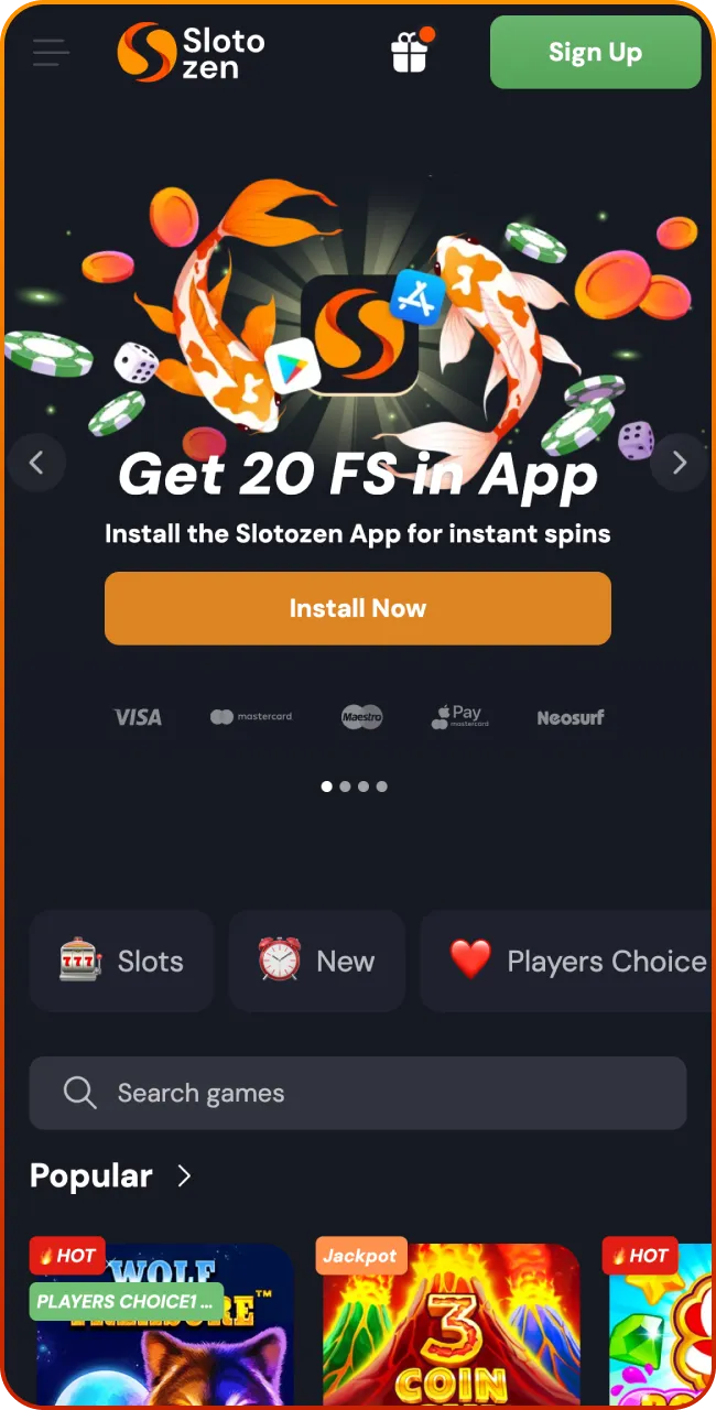 Tap download and begin winning at Slotozen Casino.