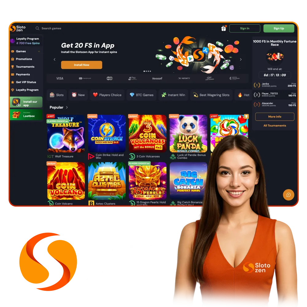 Play and win right now at Slotozen Casino.