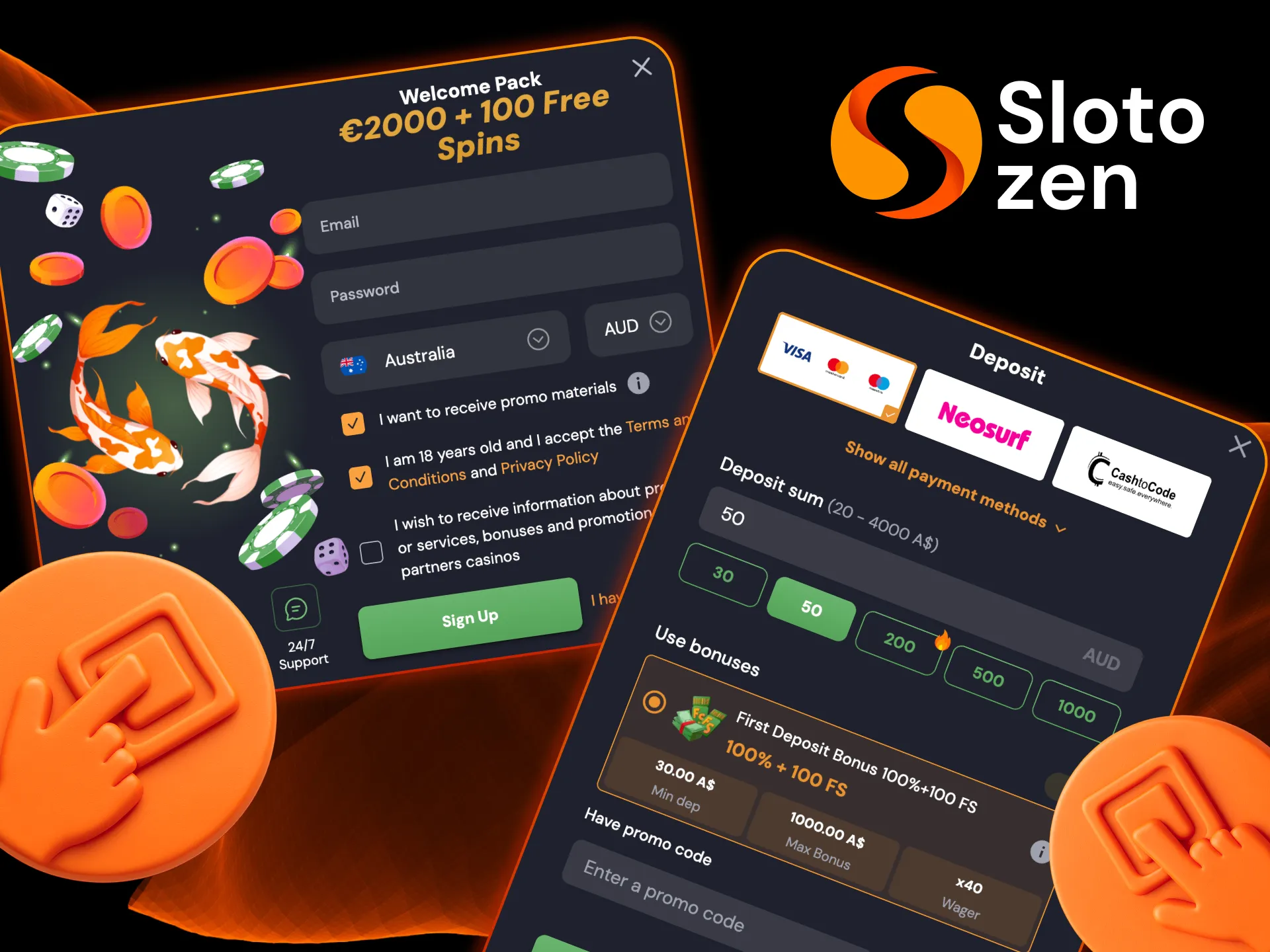 Get started fast and win big at Slotozen Casino.