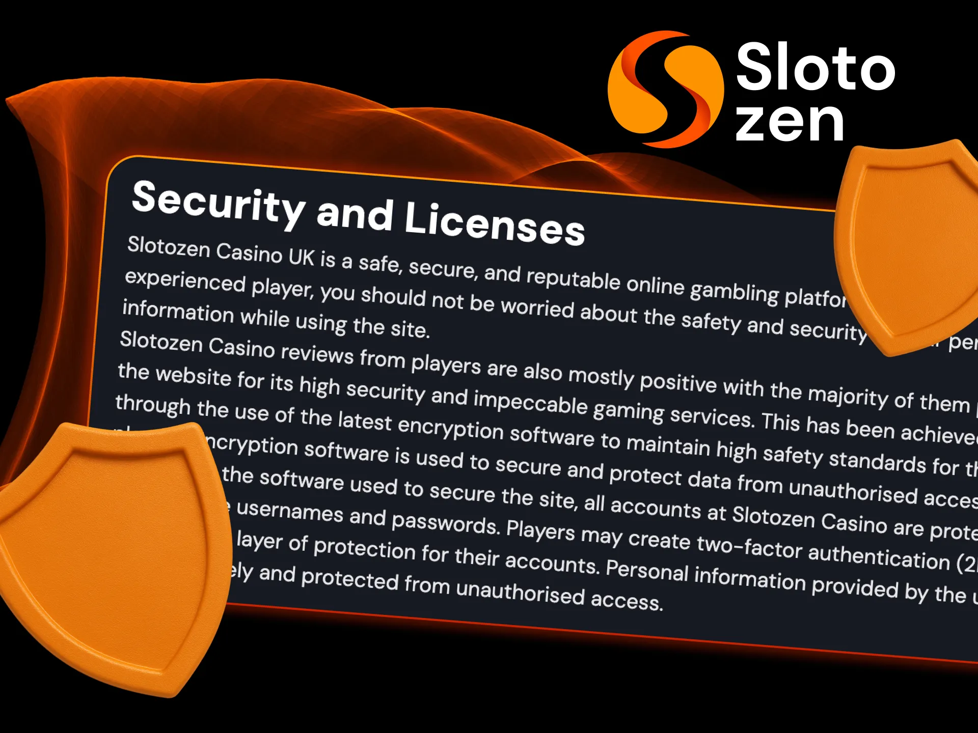 Enjoy safe transactions at Slotozen Casino.