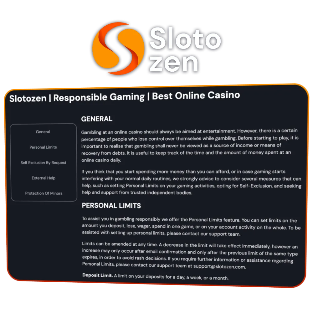 Play smart and win safely at Slotozen Casino.